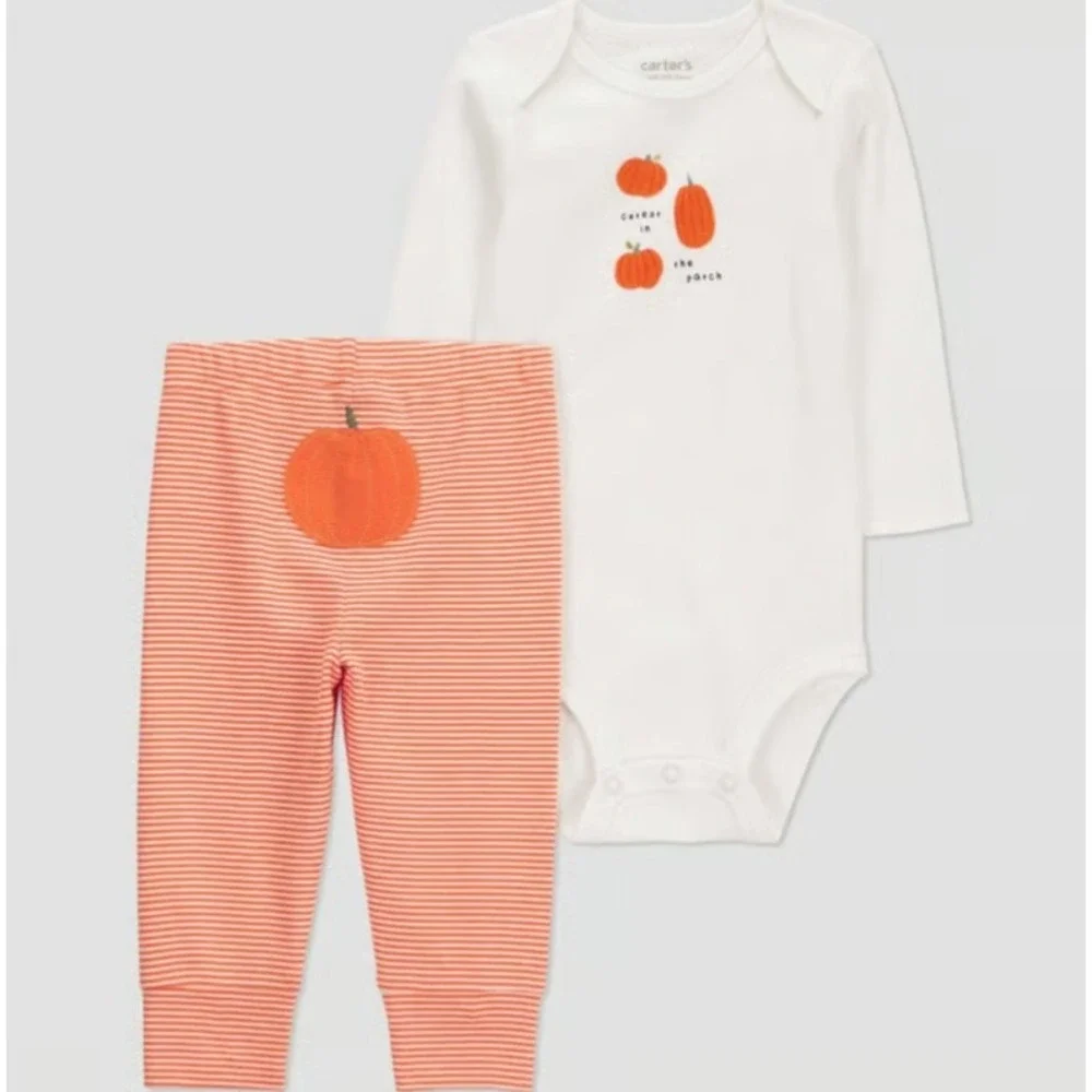 Baby's Carter's Pumpkin Outfit Set Size 6 months NWT Adorable For Thanksgiving
